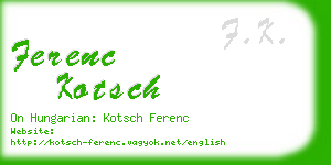 ferenc kotsch business card